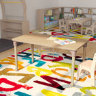 Flash Furniture Bright Beginnings 23.5"x 47" Commercial Grade Wooden Rectangle Adjustable Height Classroom Activity Table -Beech-Assembles in 35 Minutes or Less