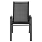 Flash Furniture Brazos Series Black Outdoor Stack Chair with Flex Comfort Material & Metal Frame-Stack Quantity: 4