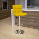 Flash Furniture – Tabouret de bar matelassé ajustable en vinyle jaune et à pied chromé (DS810MODYEL)-Siège pivotant
