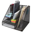 Staples Metal Mesh Giant Desk Organizer - 8 Slots - Black-Made out of black metal wire mesh material