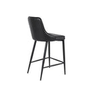 Plata Decor Island Stools with Black Metal Legs - Black - 2 Pack-Weight Capacity: 200 lbs