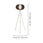 Eglo Stellato 3 Pedal Switch Floor Lamp - 65" - Matte Nickel-Dimensions: 30.125 in x 30.125 in x 65.375 in