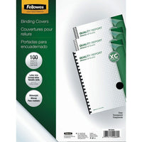 Fellowes Crystals Clear Binding Covers Letter Size - 8-1/2" x 11" - 100 Pack-Durable plastic protects bound documents from spills and tears