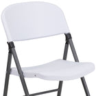 Flash Furniture – Chaise pliante en plastique HERCULES, capacité de 330 lb, blanc avec tubulure anthracite (DADYCD50WH)-Supports de cadre en acier sur les côtés du siège