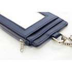 ASHLIN DESIGNER, ENRIQUE, I.D. Holder Lanyard Zippered Cases, Cowhide Napa, Navy Blue-Back panel: 3 angled card slots-pockets