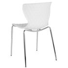 Flash Furniture Lowell Contemporary Design White Plastic Stack Chair - White-Ripple Diamond Patterned Back and Seat