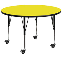 Flash Furniture Mobile 48" Round HP Laminate Activity Table, Yellow-Popular Round Activity Table