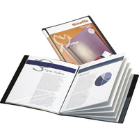 Cardinal ShowFile Custom Display Book, 8-1/2" x 11", 24 Pockets, Black-ShowFile Display Book offers a simple, professional way to present and store important letter-size documents
