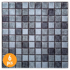Truu Design 3D Square Peel and Stick Wall Tiles, 11.8 x 11.8 inches, Metallic Grey, 6 Pieces-Versatile: use the peel and stick backsplash wallpaper for kitchen sink walls, bathroom backsplash, bedroom walls, laundry room, staircase, or on any other flat surfaces that are non-porous surfaces