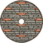 Norton Portable Small Diameter Reinforced Cut-Off Wheels - Gemini, 3" x 0.035", 3/8" Arbor - 36 Pack-Abrasive Material: Aluminum Oxide