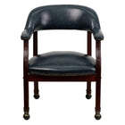 Flash Furniture – Chaise de conférence au dossier ajouré en vinyle, accoudoirs fixes, bleu-Chaise capitaine