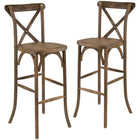 Flash Furniture HERCULES Series Dark Antique Wood Cross Back Barstool - 2 Pack-350 lb. Weight Capacity