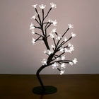 Truu Design LED Lit Blossom Tree with Timer, 17.75 inches, Black, White-Total of 48 LED flowers