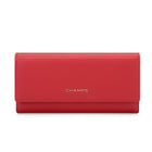 Champs RFID Trifold Expandable Wallet -  Red-Faux leather, red