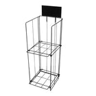 Futech 2-Tier 11" x 15" Newspaper Stand, 10" x 5" Sign Holder, Black (NS004)-2-Tier newspaper holder
