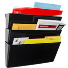 Storex Wall Files - Legal Size - Black - 18 Pack - 6 Sets of 3-Includes 3 mounting options: anchor and screw, double-sided tape, and pocket clip