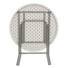 Flash Furniture 32" Round Granite Plastic Folding Table, White-1.75'' Thick Granite White Table Top