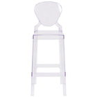 Flash Furniture Ghost Barstool with Tear Back - Transparent Crystal-Contemporary Bar Stool