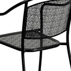 Flash Furniture Chaise de patio noire en acier pour intérieur et extérieur avec dossier rond, lot de 5-Finition enduite de poudre noire
