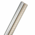 JAM Paper Gift Wrap - Stripes & Solids Combo Wrapping Paper - 50 Sq Ft Total - Silver - 2 Pack-Size: 50 Square Feet Total (25 Sq. Ft. per Roll)