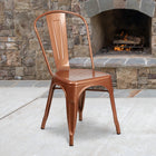 Flash Furniture Copper Metal Indoor-Outdoor Stackable Chair-Copper Powder Coat Finish