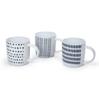 CTG Brands Dublin Mug, 12 oz, White, 6 Pack-Packaging: includes 6 mugs in total, featuring 3 different patterns