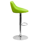 Flash Furniture – Tabouret de bar ajustable à siège baquet en vinyle vert et à pied chromé (CH82028AGRN)-Rembourrage en vinyle vert