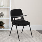 Flash Furniture - Chaise coquille ergonomique rembourrée noire avec accoudoir-tablette rabattable pour droitiers-Installation nécessaire : fixer le bras de la tablette avec 2 vis