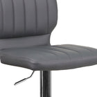 Flash Furniture Contemporary Grey Vinyl Adjustable Height Barstool with Vertical Stitch Back & Chrome Base-CA117 Fire Retardant Foam