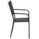 Flash Furniture Black Indoor-Outdoor Steel Patio Arm Chair with Square Back-Square Back