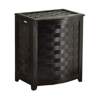 Oceanstar BHV0100MH Bowed Front Veneer Laundry Wood Hamper with Interior Bag, Dark Mahogany-Hand grips on both sides for portability