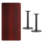Flash Furniture 30'' x 60'' Rectangular Laminate Table Top, Mahogany with 18'' Round Table Height Bases (XUMA3060TR18)-Mahogany Laminate Top