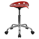 Flash Furniture Vibrant Wine Tractor Seat & Chrome Stool - Red-Comfort Molded ''Tractor'' Seat