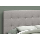 Monarch Specialties 6003Q Queen Size Headboard - Grey Linen-Made with a wooden frame for durability and stability