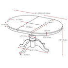 CorLiving – Table de salle à manger extensible en bois avec pied central Dillon, cappuccino (DSH-490-T)-Capacité maximale de 220 lb/100 kg