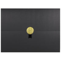 St. James Document/Certificate Holders - Gold Award Seal with Single Black Ribbon - Black - 5 Pack-Add ceremony, elegance and sincerity to the act of giving recognition