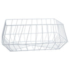 Truu Design Trapezoid Wire Storage Basket, 16 x 8.75 inches, White-Material: durable iron construction