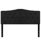 Flash Furniture Cambridge Tufted Upholstered Queen Size Headboard - Black Fabric-Contemporary Style