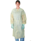 Medline Polypropylene Isolation Gowns, Yellow, Regular/Large, Elastic Wrist, 50 Pack-Regular/Large size