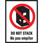 International Safe Handling Label, "Do Not Stack", Bilingual, 3" x 4", 500 Pack-Dimensions: 3" x 4"