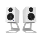 Kanto SE2W Elevated Desktop Speaker Stands for Small Speakers - White-Speaker resting surface measures 3.1" W x 4.7" D (8 x 11.9 cm)