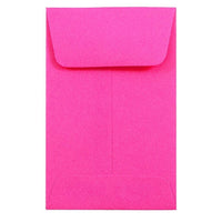 JAM Paper #1 Coin Envelopes, 2 1/4 x 3 1/2, Fuchsia Pink Recycled, 100 Pack-Fuchsia Pink high quality 24lb paper