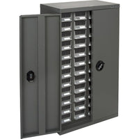 Kleton Kpc-400 Parts Cabinets, Galvanized Steel, 48 Drawers, 22-3/5" x 10-4/5" x 36-9/10", Grey-Colour: Grey