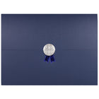 St. James Document/Certificate Holders - Silver Award Seal with Blue Ribbon - Navy Blue - 5 Pack-Add ceremony, elegance and sincerity to the act of giving recognition