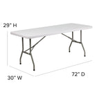Flash Furniture – Table pliante en plastique de 72 pouces, blanc granite (DADYCZ183BGW)-Dessus blanc granite avec 1,75 po d'épaisseur