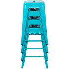 Flash Furniture 24" Bar Stool - Stackable - Teal - 4 Pack (4ET3132024TLR)-Cross Brace with frame protective caps