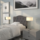 Flash Furniture Cambridge Tufted Upholstered Twin Size Headboard - Dark Grey Fabric-Headboard Size: 39.25''W x 3''D x 24''H