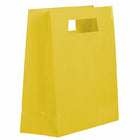 Jam Paper Heavy Duty Die Cut Glossy Gift Bags with Rectangular Handle - Large - 15" x 5 1/2" x 15" - Yellow - 3 Pack-Quantity: Sold Individually