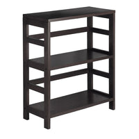 Winsome Leo Shelf / Storage, Book, 2-Tier Wide, Espresso-Its two sections hold the Espresso Large Storage Basket or two Small Storage Baskets perfectly. Mix and match with the other Espresso Storage Shelves.