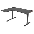 TygerClaw 28"W L-Shape Gaming Sit-Stand Desk - Black-Programmable memory presets let you save your ideal heights for one-touch positioning at the push of a button